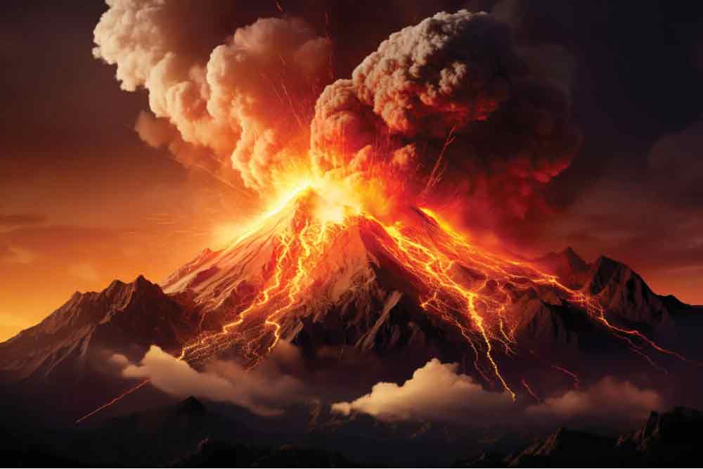 violent volcanic eruption